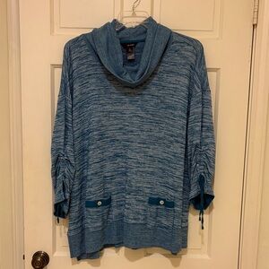 Ali Miles Women's Blue Cowl Neck Sweater